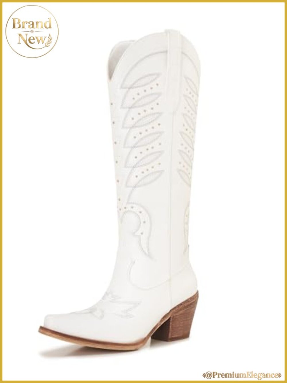 Knee High Suede Western Cowboy Boots Snip Toe Block Heel Women
